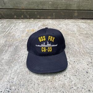 Vintage USS Fox snap back hat